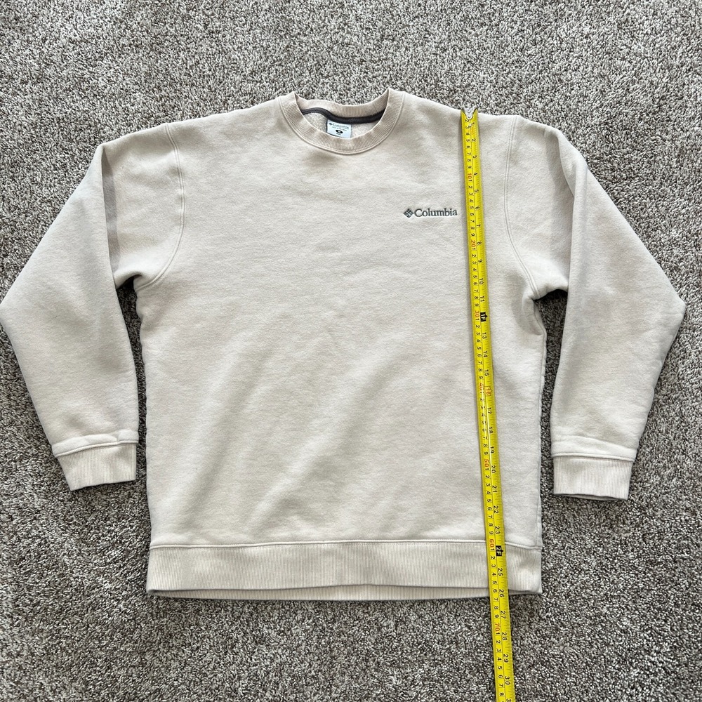 Columbia Sweatshirt Men's M Beige Long Sleeve Pullover Fleece Crew Neck